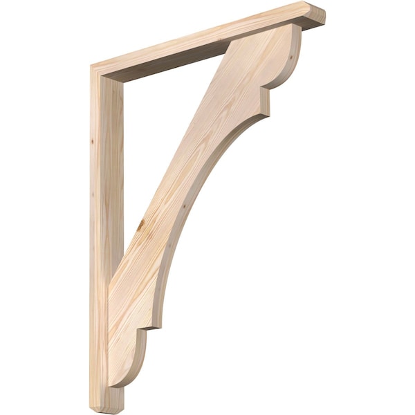 Ekena Millwork Olympic Craftsman Smooth Bracket w/ Offset Brace, Douglas Fir, 3 1/2"W x 28"D x 36"H BKT0402X28X36OLY04SDF - main